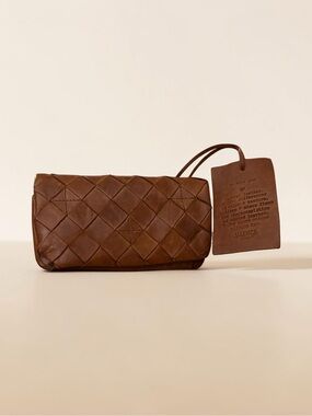 Valencia Holland ItalianWoven Leather Wallet/Clutch - Brown